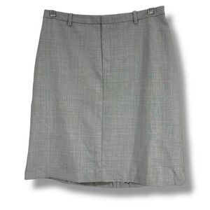 Vintage Gap A-Line Gray Wool Blend Skirt Stretch Tailored Professional Womens 4